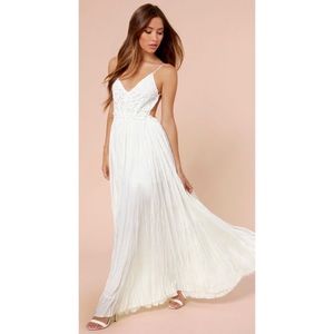 Snowy Meadow Crocheted Ivory Maxi Dress